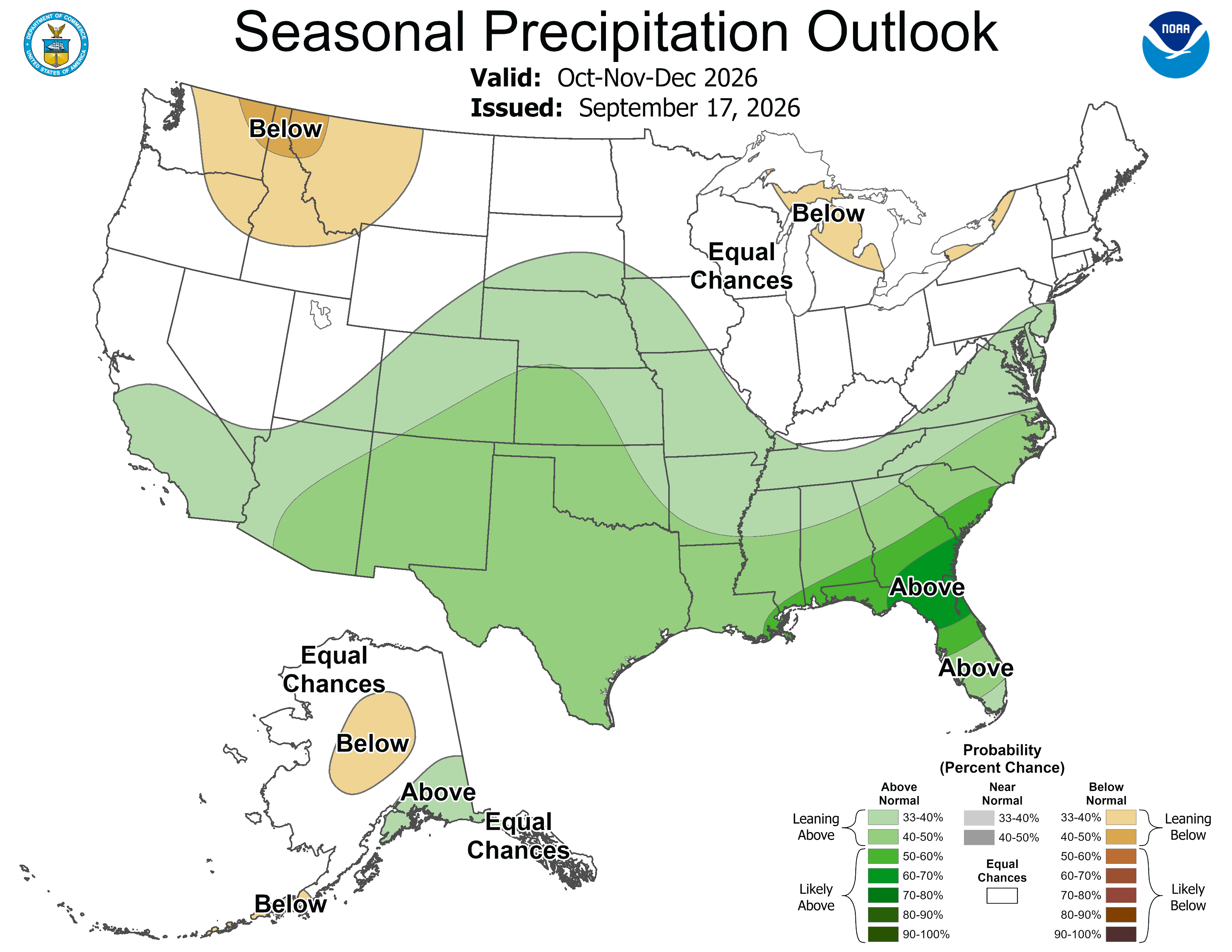 Official NOAA Climate Prediction Center seasonal precipitation outlook